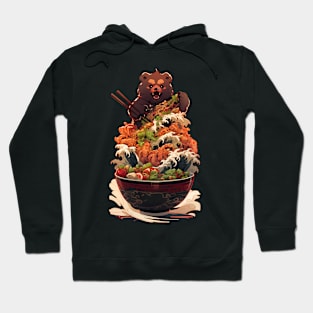 Bear aggressively eats ramen Hoodie